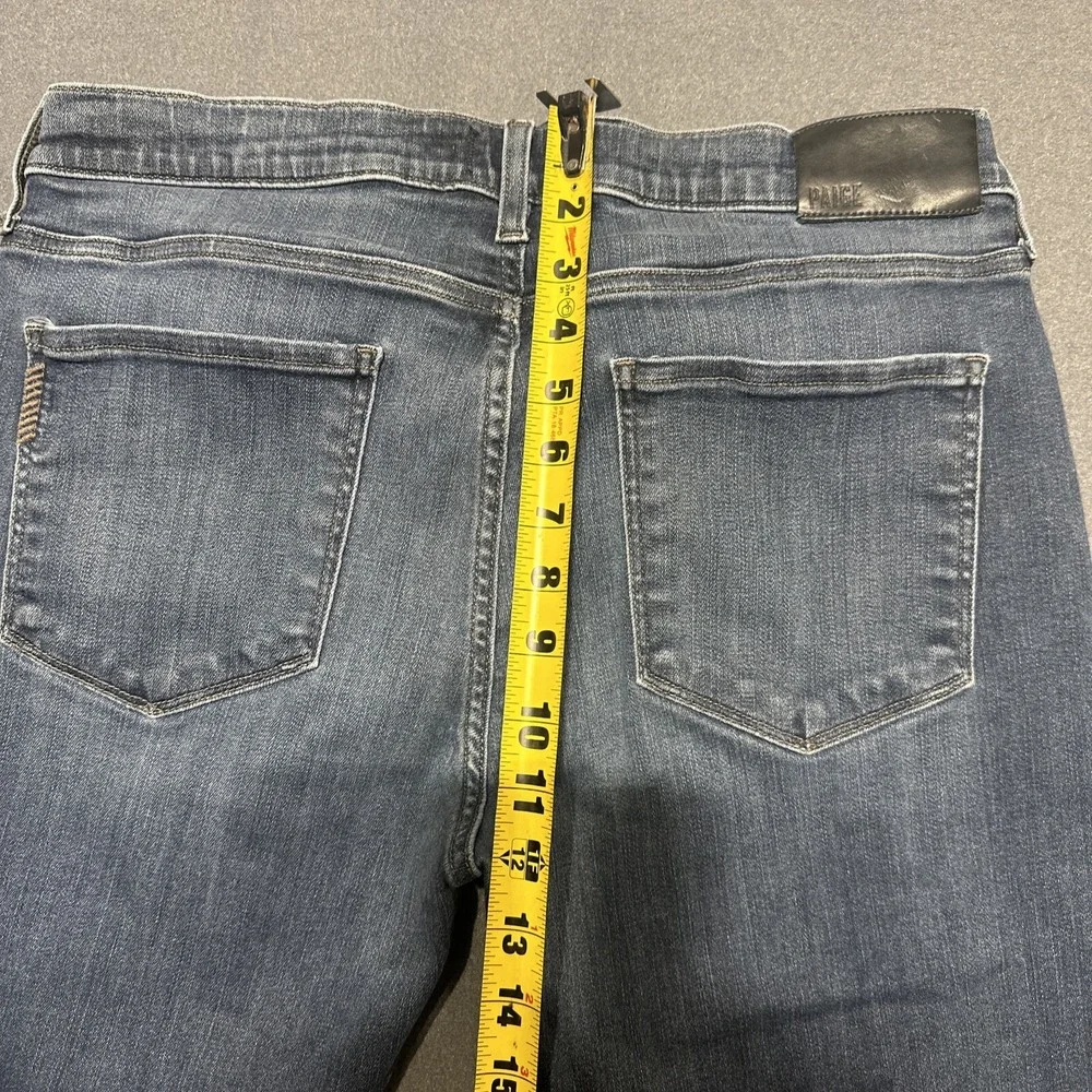 Men's Paige Federal Slim Straight Jeans Graham Dark Blue Size 34 (Measure 34x27)